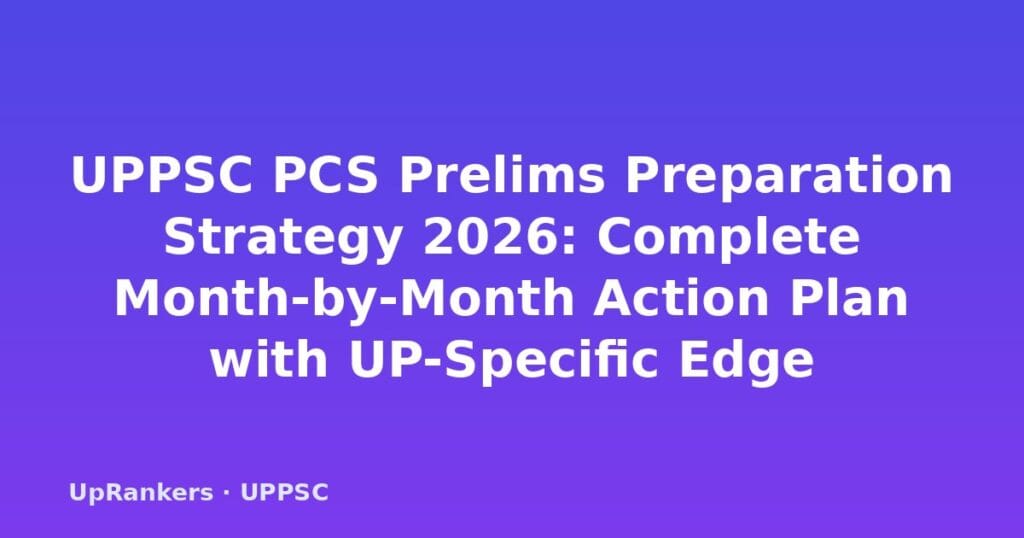 UPPSC PCS Prelims Preparation Strategy 2026, UPPSC PCS Prelims 2026 syllabus, UPPSC PCS GS Paper 1 strategy, UPPSC PCS CSAT preparation, UPPSC PCS 2026 exam date, UPPSC PCS cut off marks, UP PCS Prelims study plan, UPPSC PCS books list 2026, UP-specific GK for UPPSC, UPPSC PCS negative marking strategy