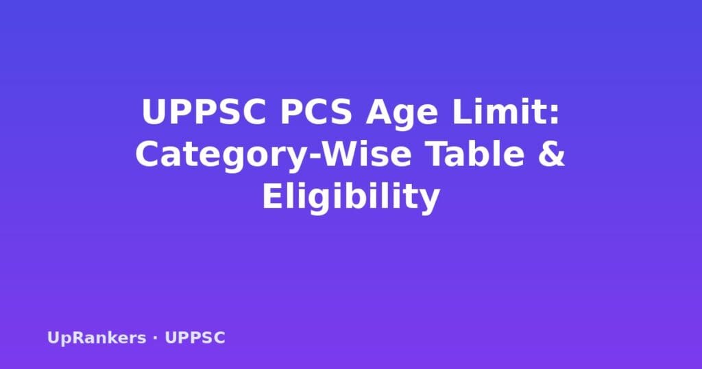 UPPSC PCS age limit 2026,UPPSC PCS age relaxation,UPPSC PCS eligibility,OBC age relaxation,SC ST age limit,PwD age relaxation,ex-servicemen age limit,age calculator UPPSC,domicile requirement,creamy layer