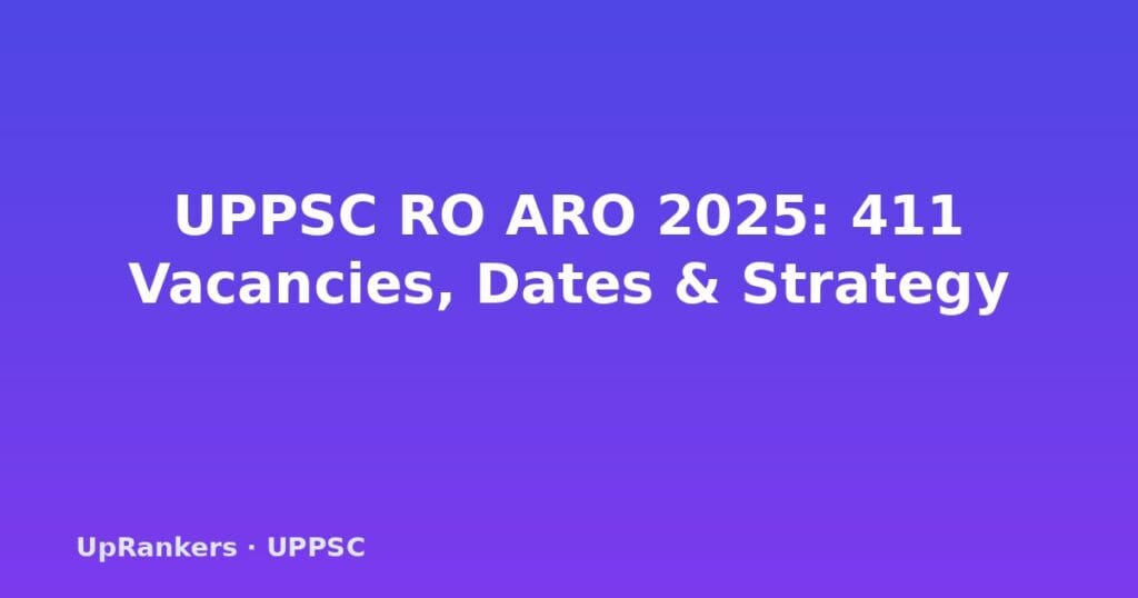 UPPSC RO ARO 2025, UPPSC RO ARO notification, UPPSC RO ARO syllabus, UPPSC RO ARO eligibility, exam pattern, preparation strategy, Review Officer, Assistant Review Officer