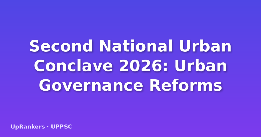 Second National Urban Conclave 2026: Urban Governance Reforms